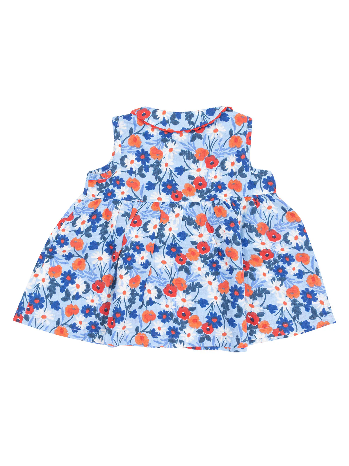 Peter Pan Button Front Dress, Poppy Days - Image 3