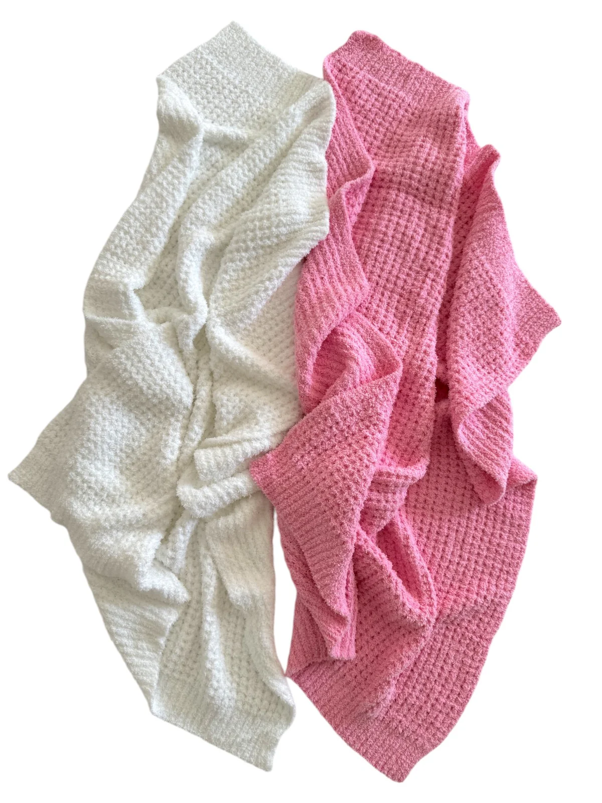 Phufy® Bliss Waffle Blanket, Cotton Candy Pink - Image 2