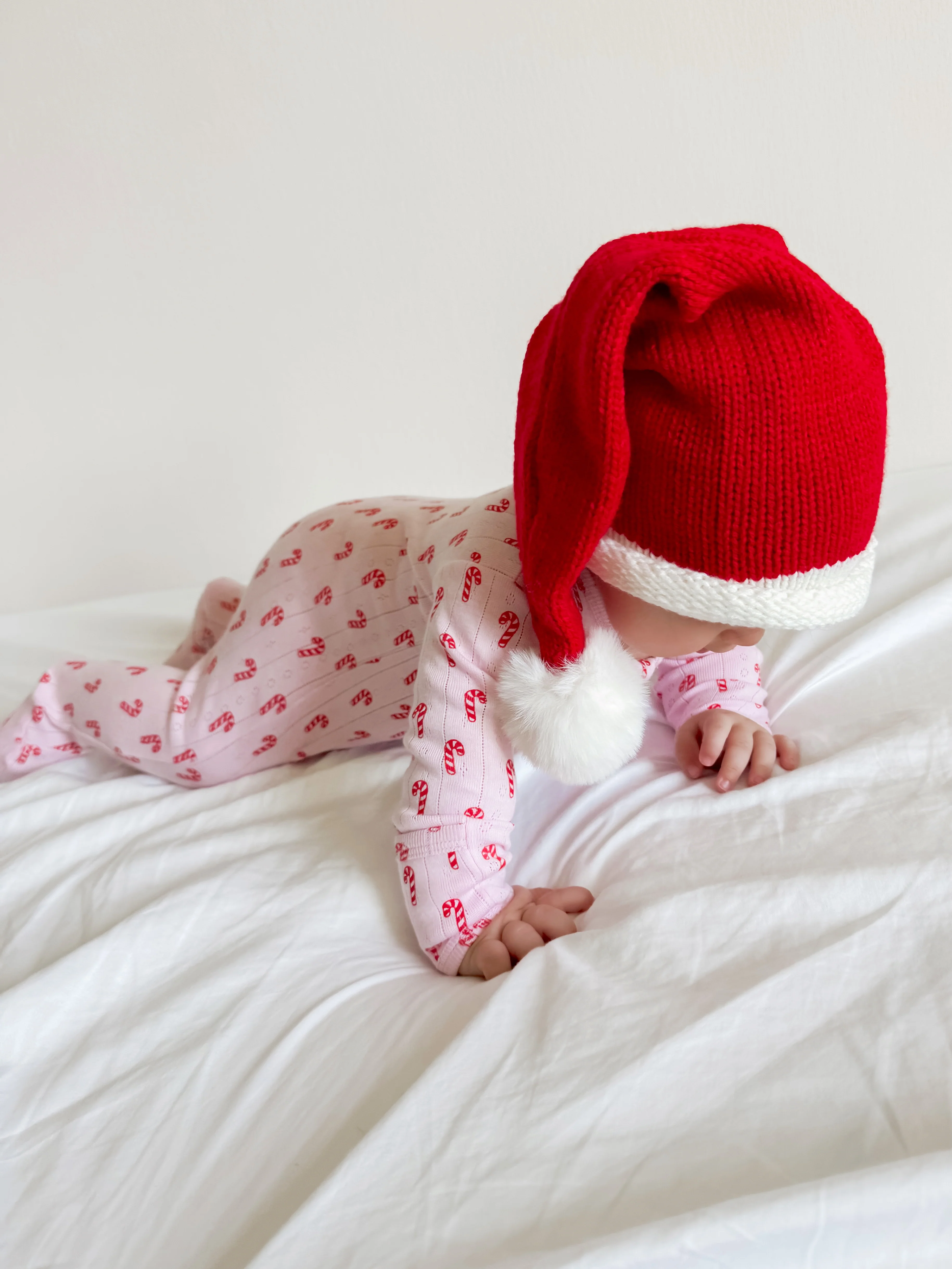 Pink Candy Cane / Organic Pointelle 2-Way Zip Footie - Image 7