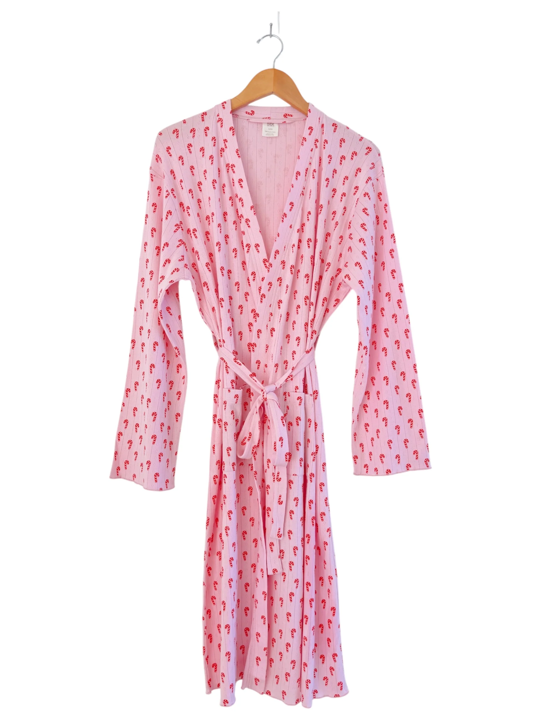Pink Candy Cane / Organic Pointelle Women's Robe