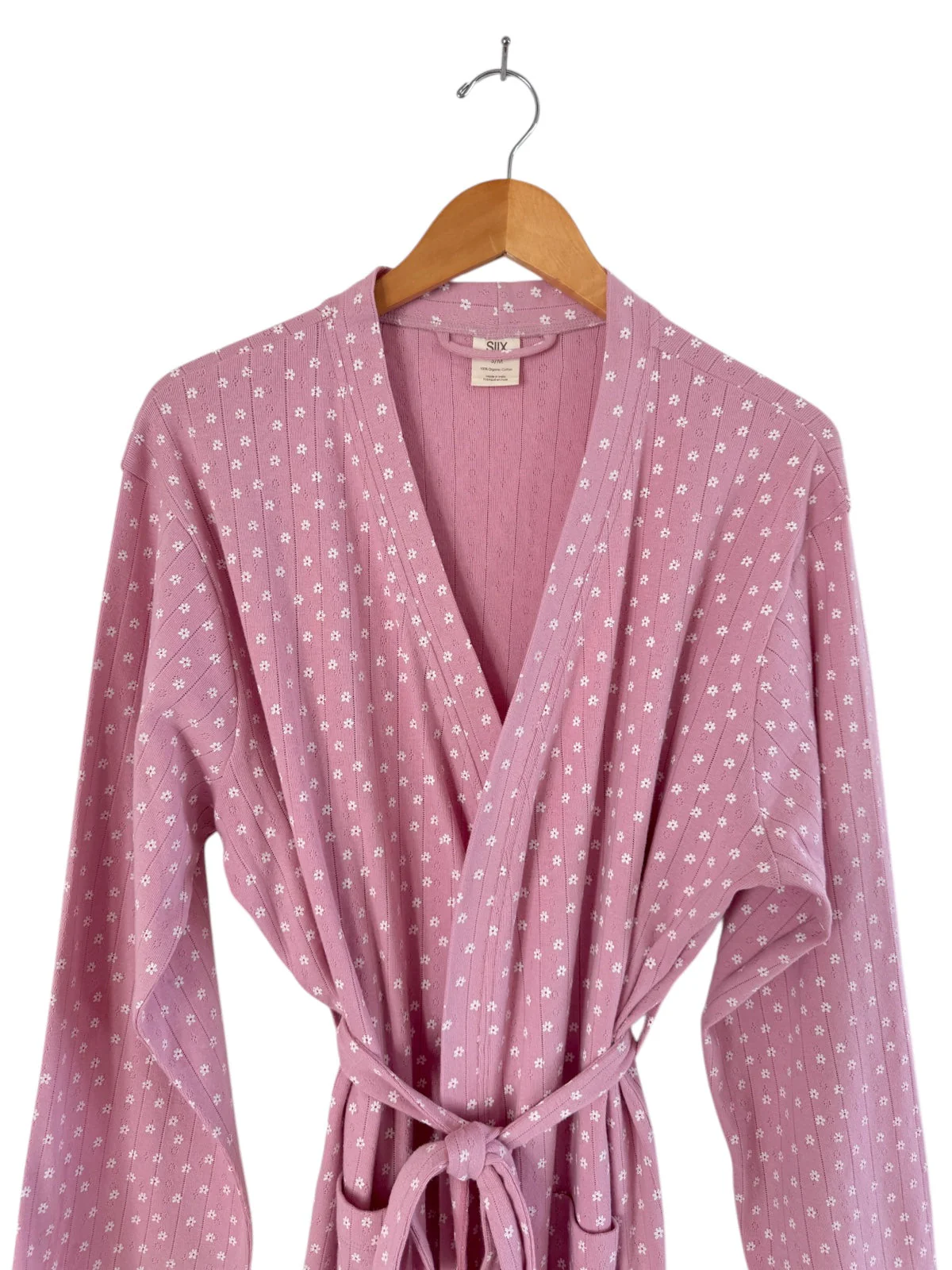 Pink Flower / Organic Pointelle Women's Robe - Image 2