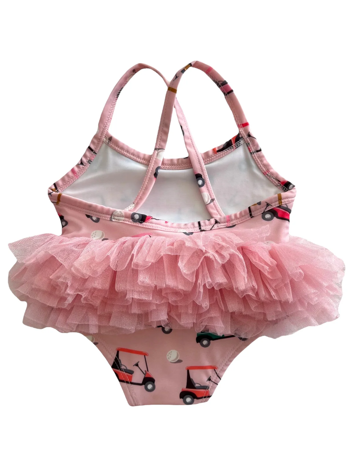 Pink Golf Cart / Ariel Tutu Swimsuit / UPF 50+ - Image 2