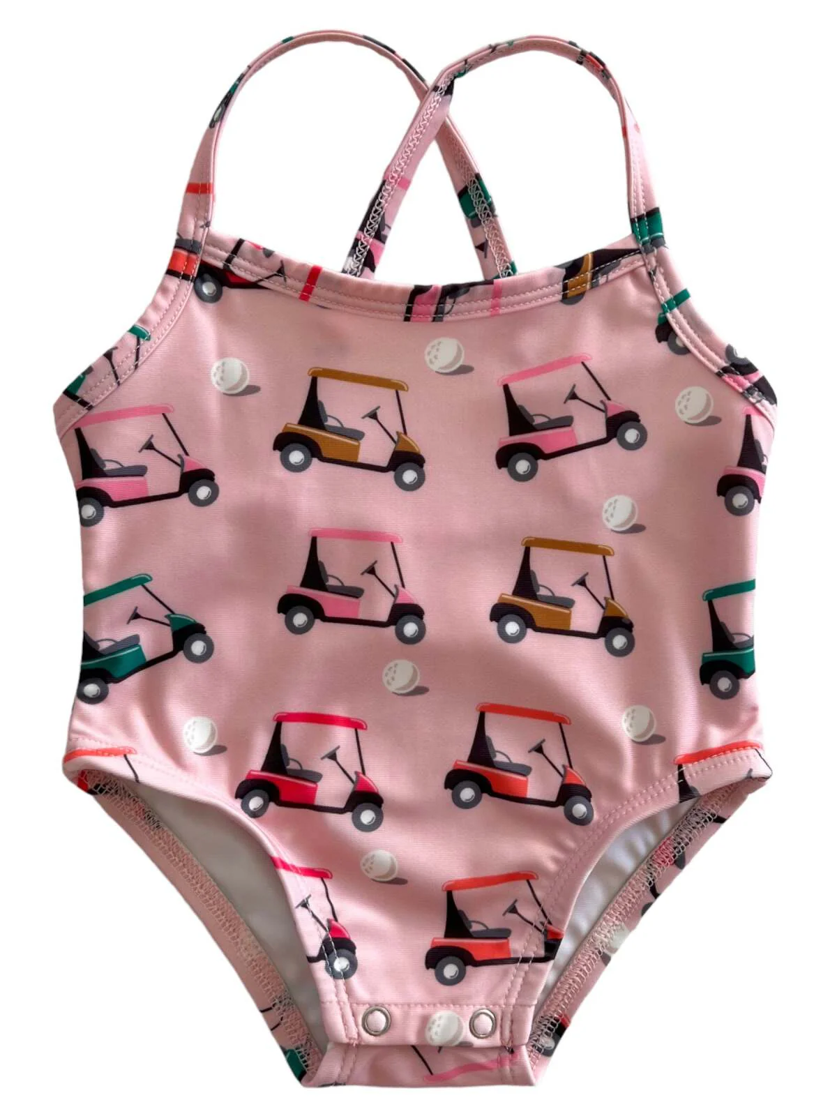 Pink Golf Cart / Marina Swimsuit / UPF 50+