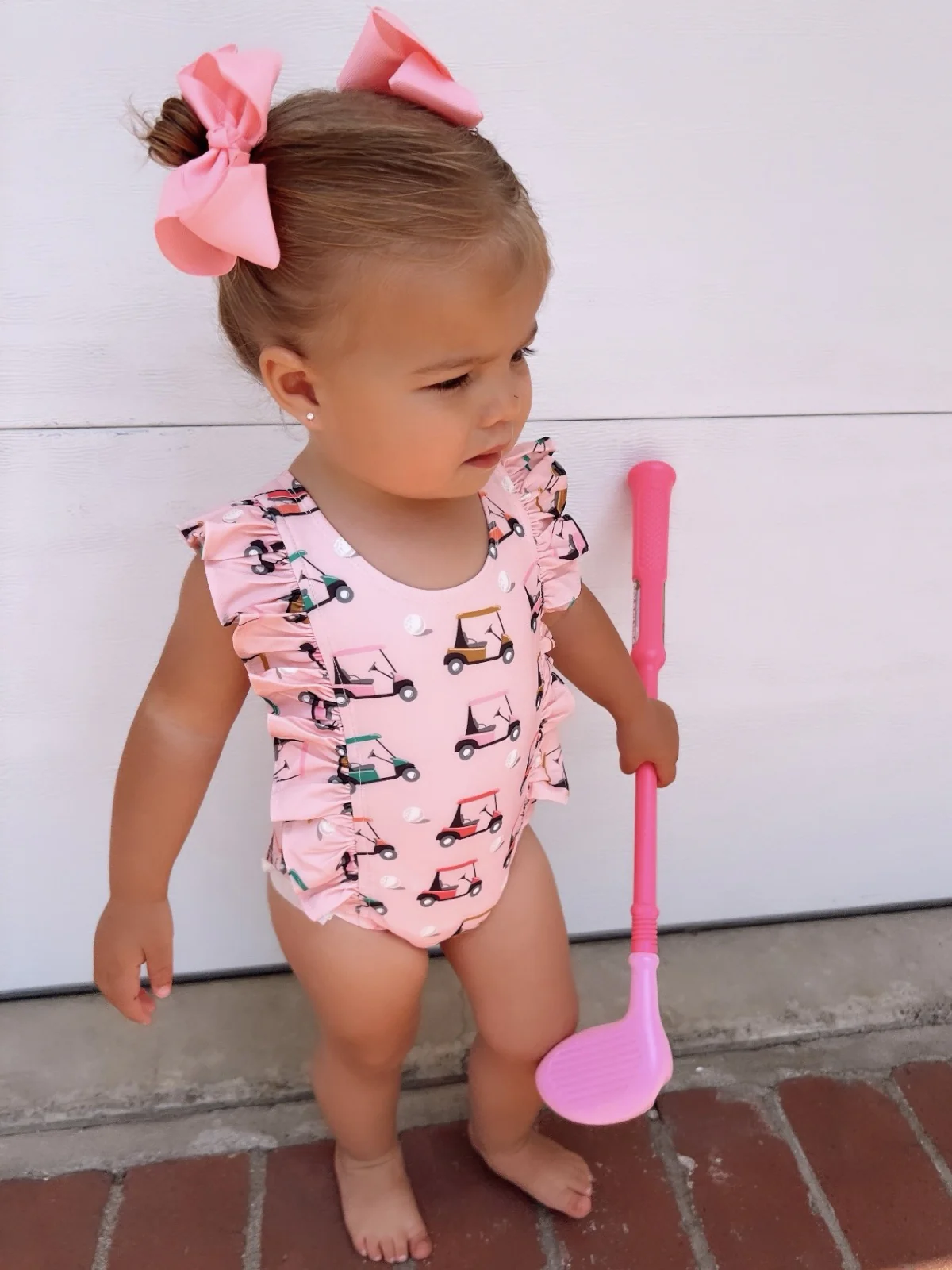Pink Golf Cart / Monaco Swimsuit / UPF 50+ - Image 2