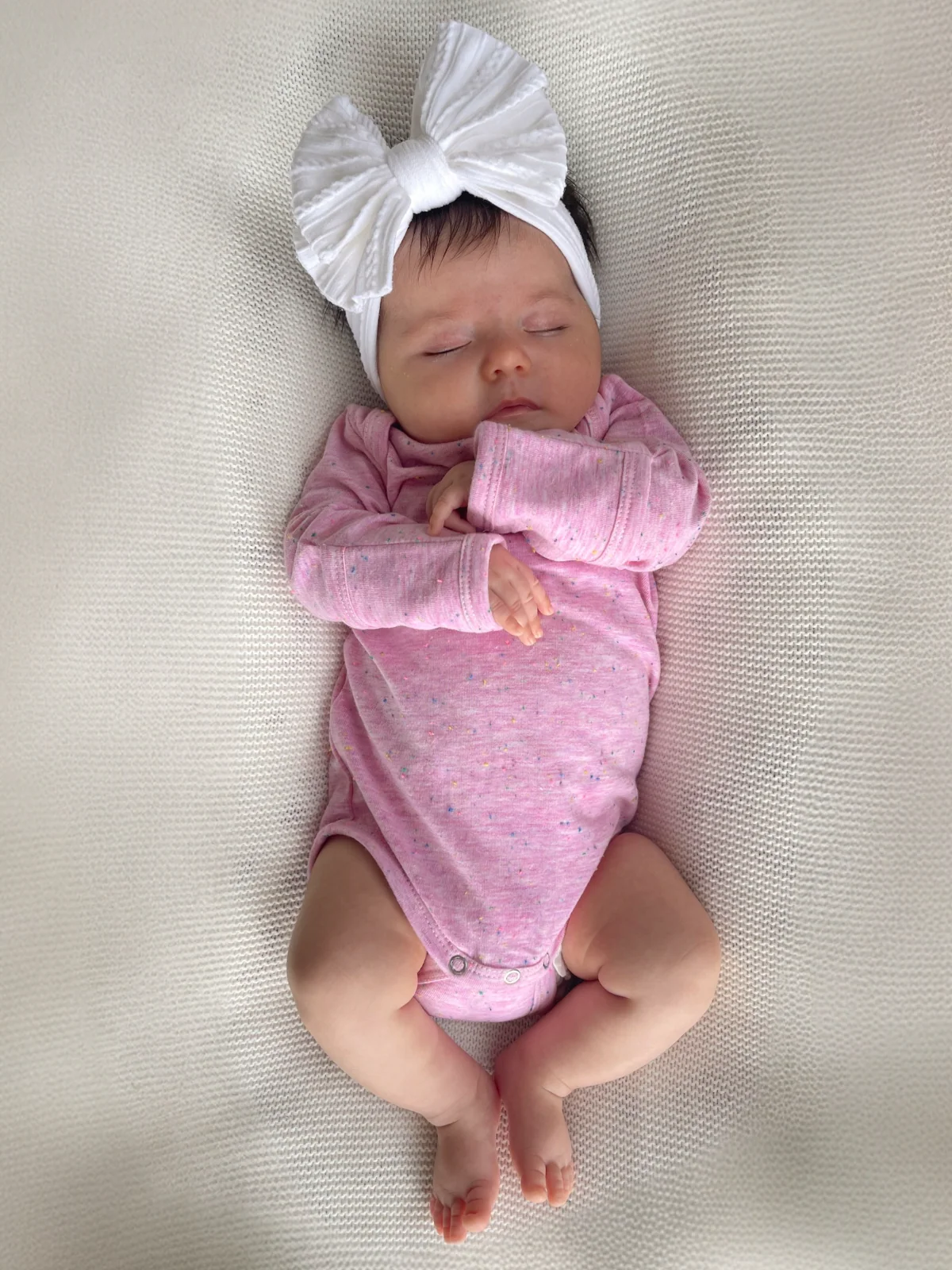 Pink Speckle / Long Sleeve Bodysuit