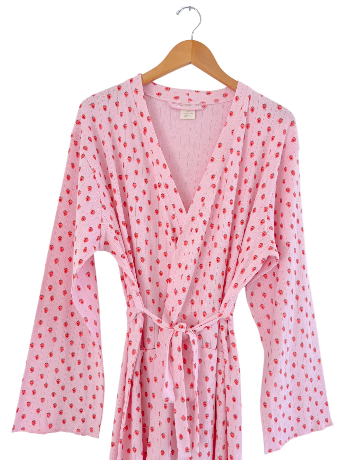 Pink Strawberry / Organic Pointelle Women's Robe - Image 3