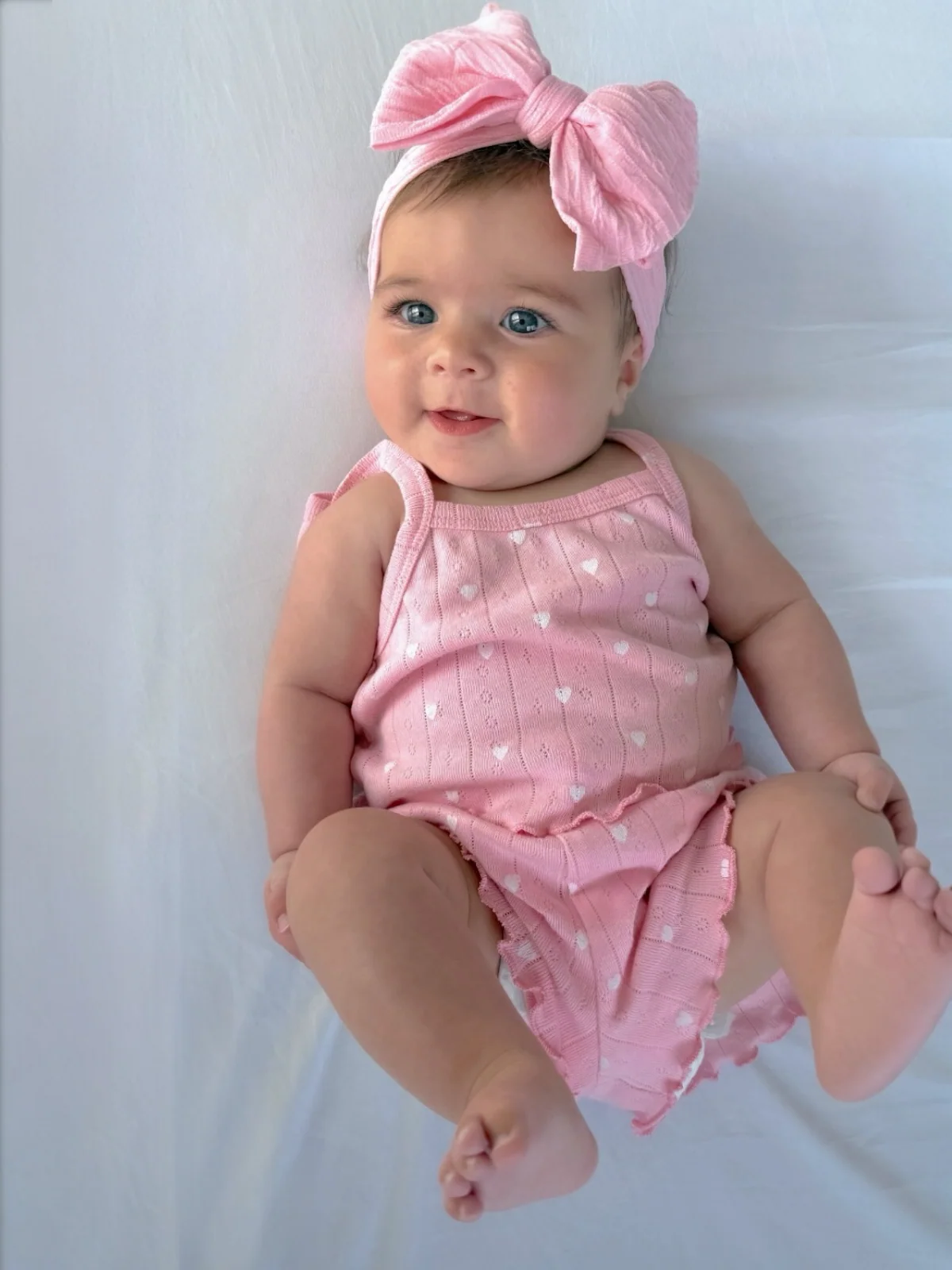 Pink with White Heart / Organic Pointelle Summer Set