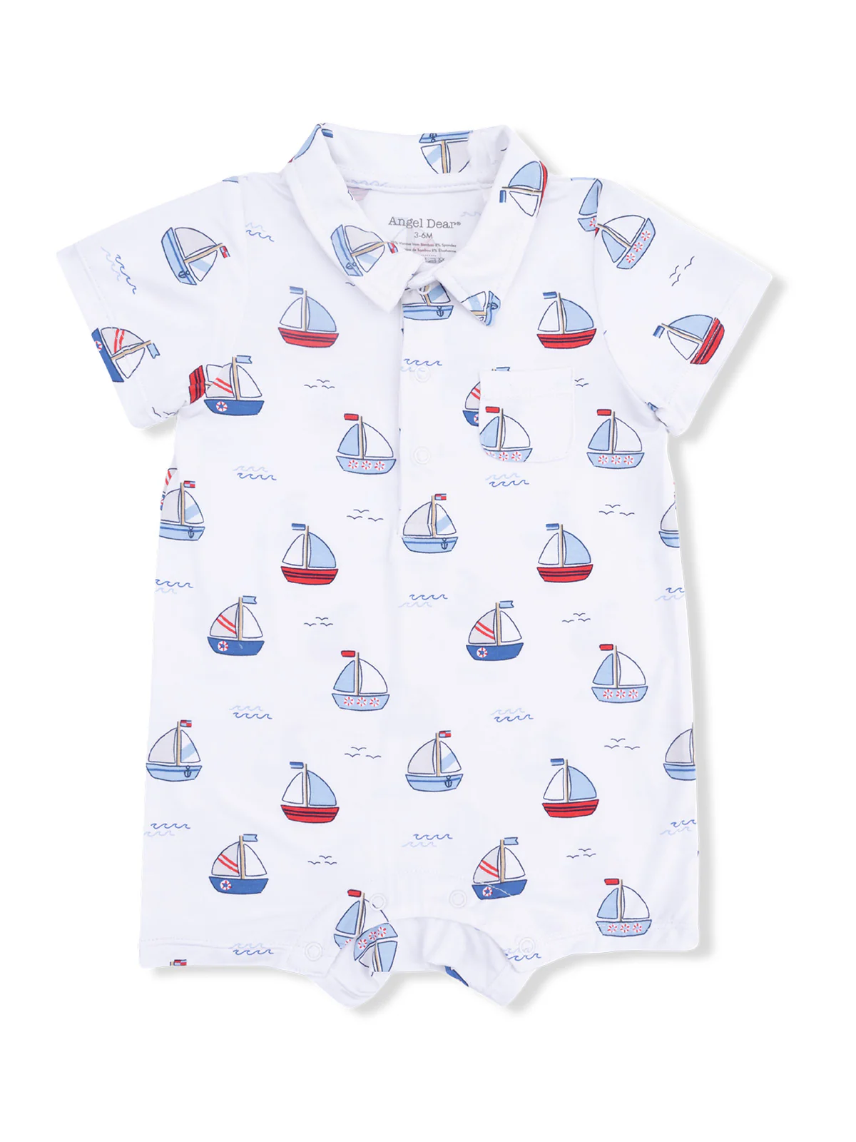 Polo Shortie, Bubbly Sailboats Blue - Image 2