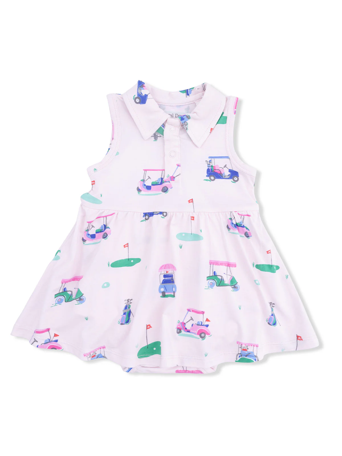 Polo Tennis Bodysuit Dress, Vintage Golf Carts Pink