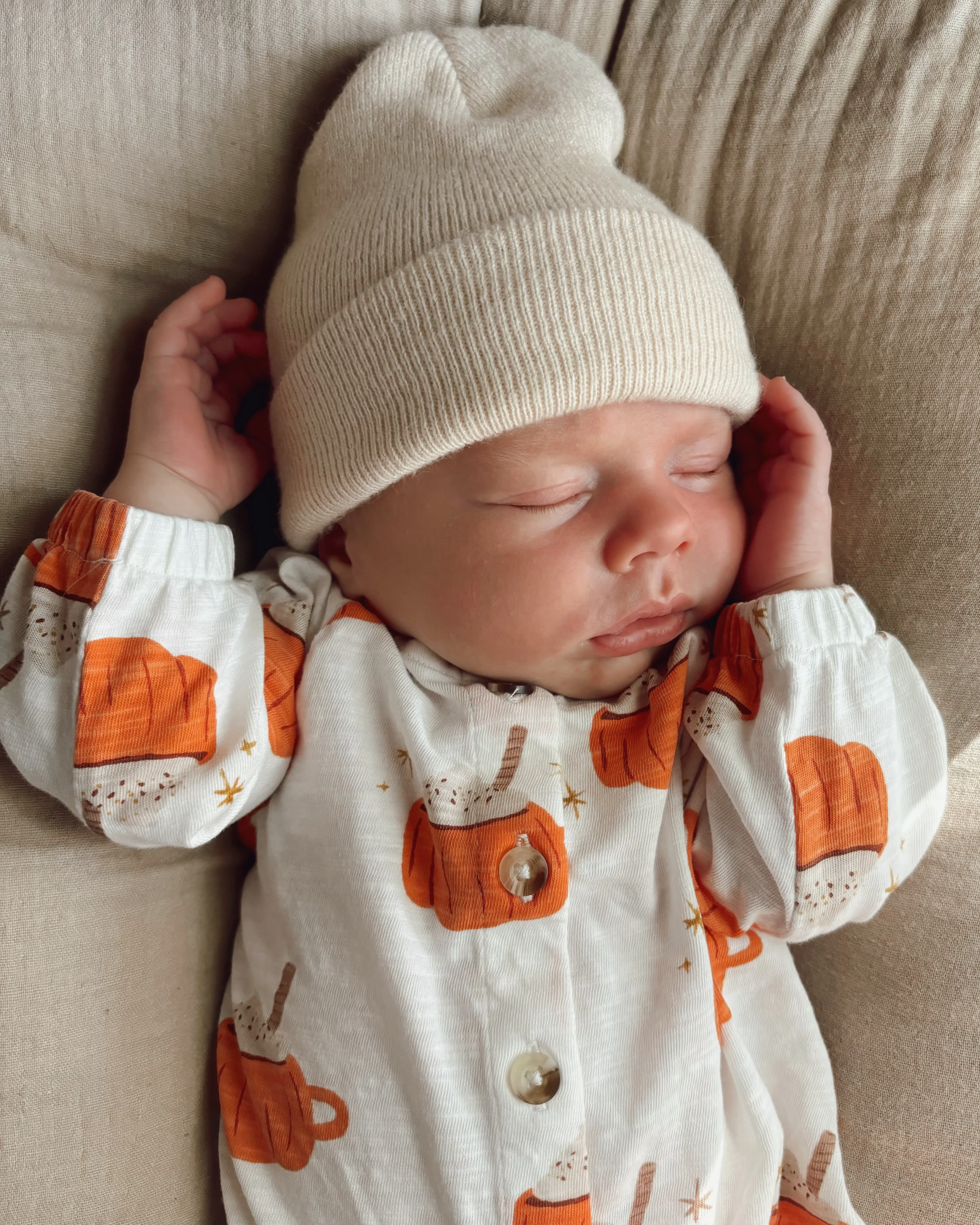 Pumpkin Mug / Organic Long Sleeve Bay Jumpsuit - Image 3