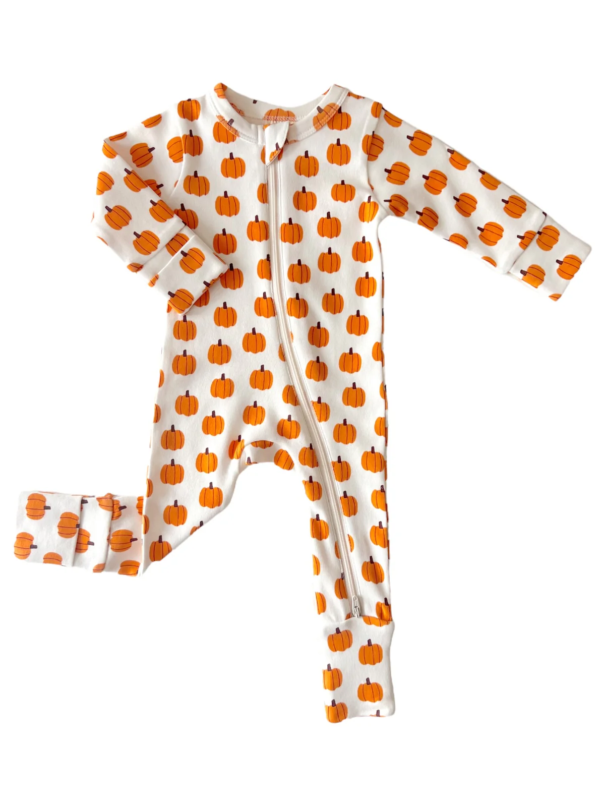 Pumpkin / Organic 2-Way Zip Romper - Image 3