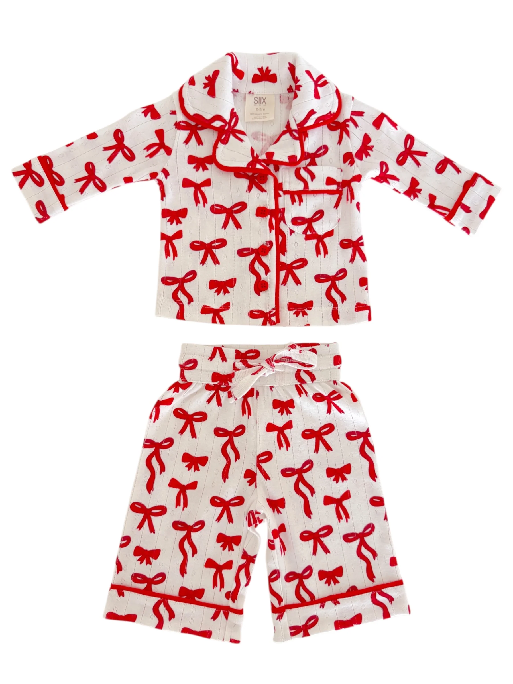 Red Bows / Organic Pointelle Lounge Set - Image 2