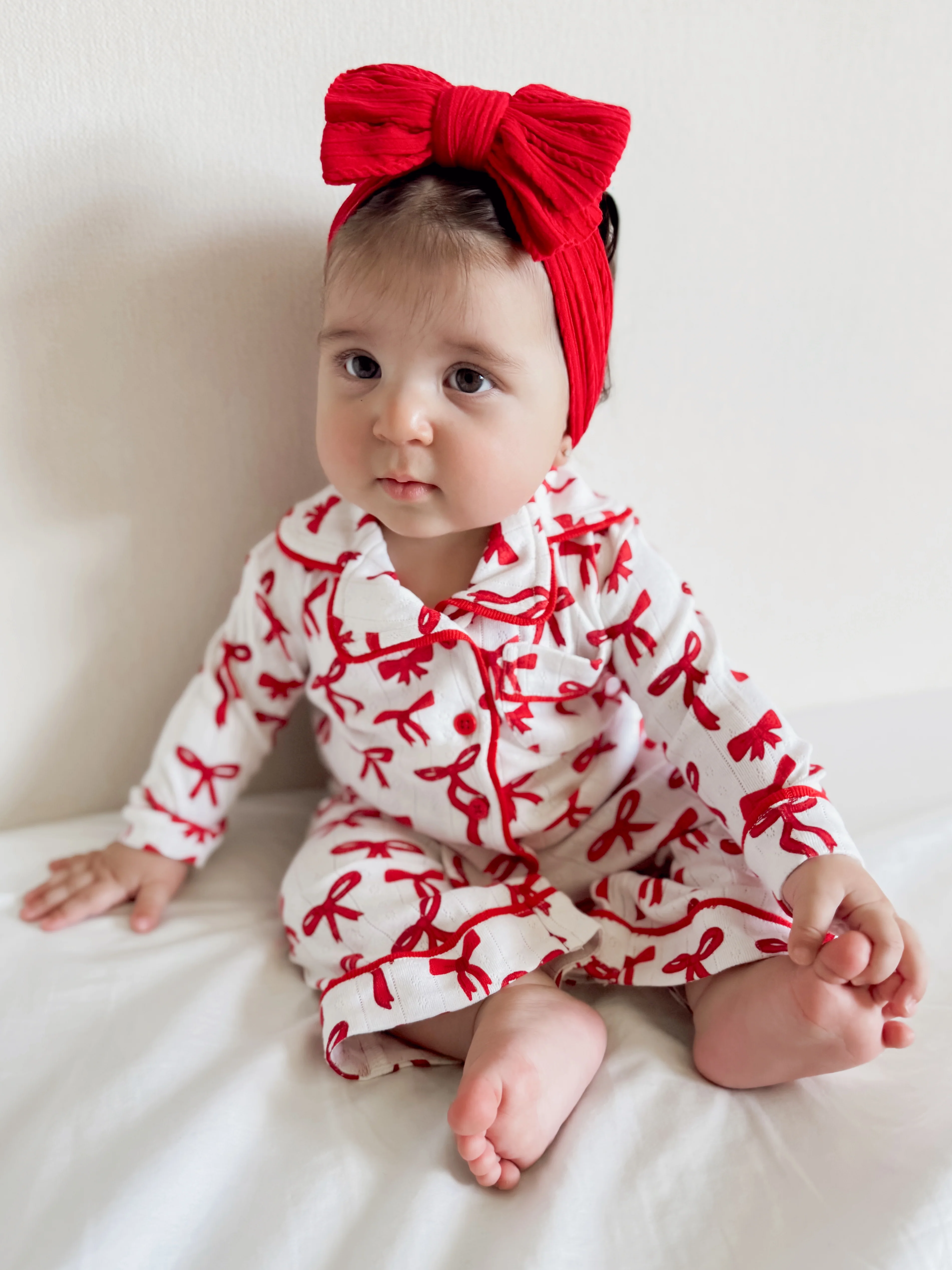 Red Bows / Organic Pointelle Lounge Set - Image 5