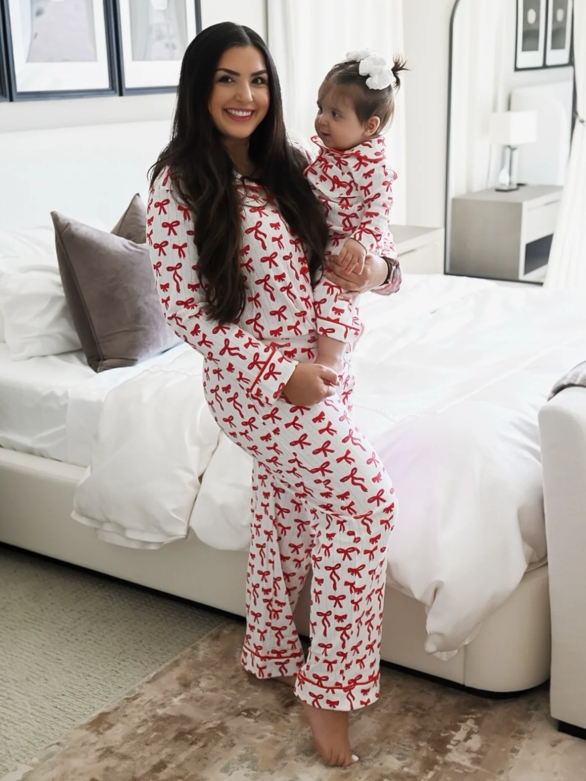 Red Bows / Organic Pointelle Women's Lounge Set