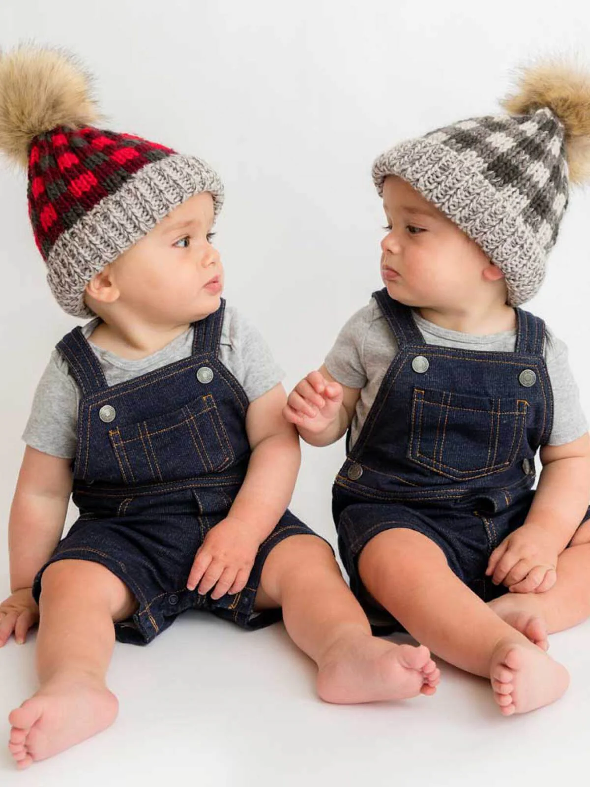 Red Buffalo Check Fur Pom Hat - Image 4