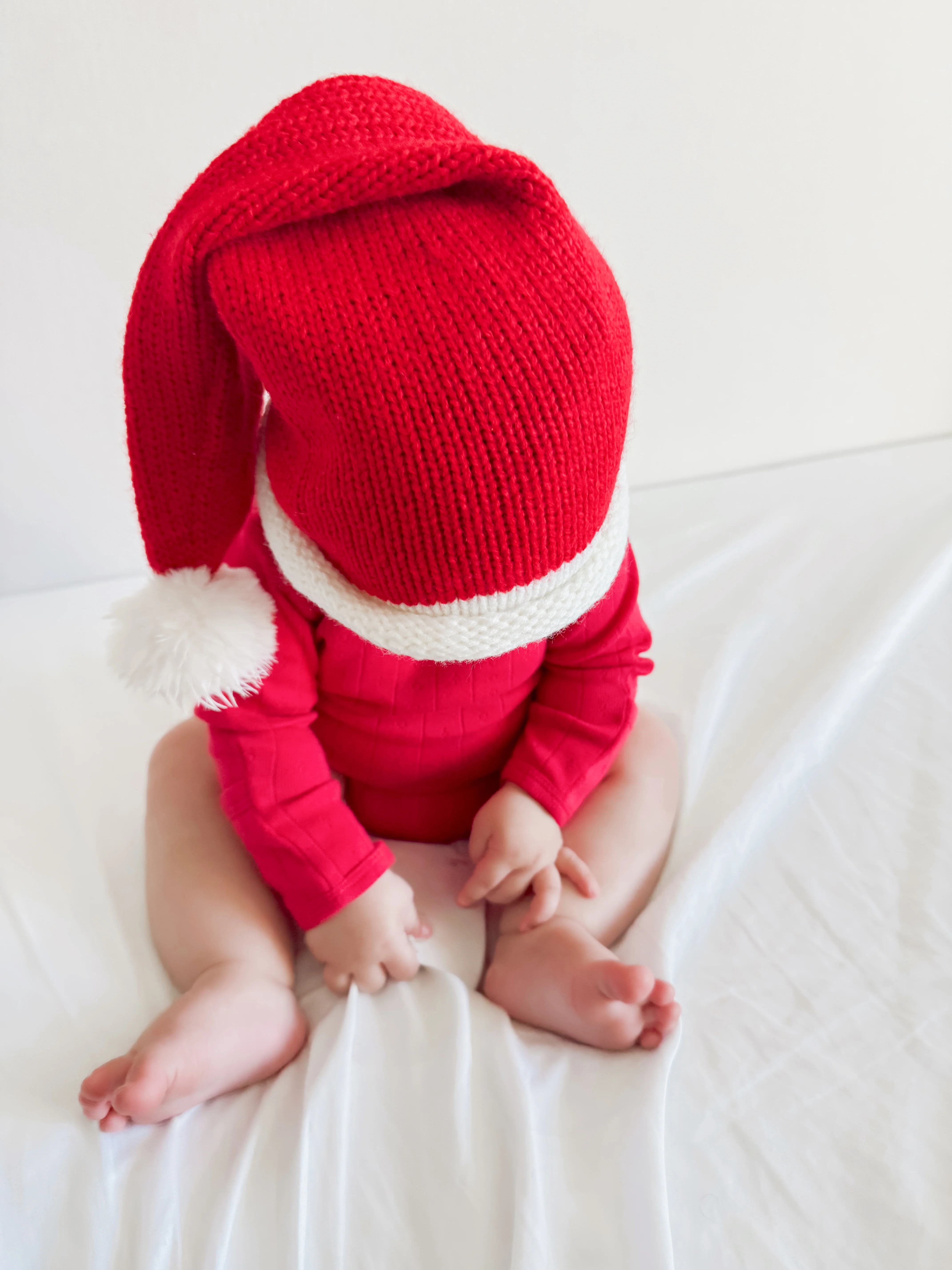 Red / Organic Pointelle Long Sleeve Bodysuit - Image 6