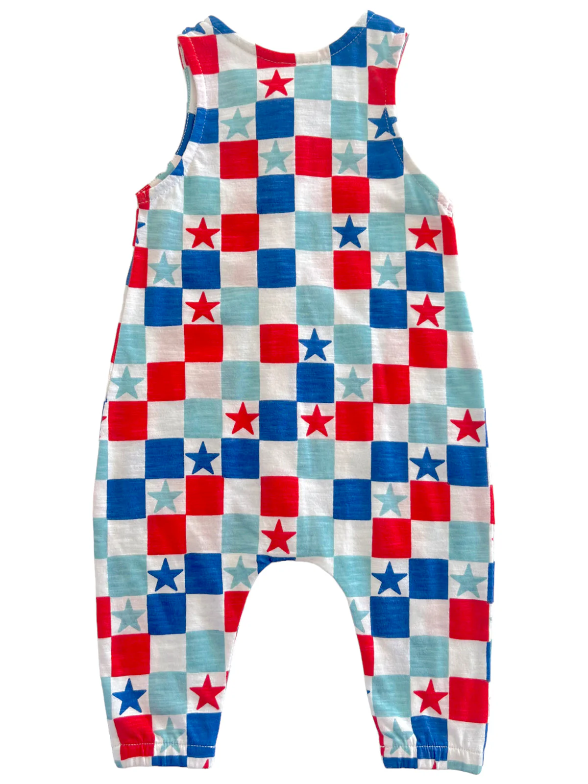 Red, White & Blue Checkerboard / Organic Bay Jumpsuit - Image 3