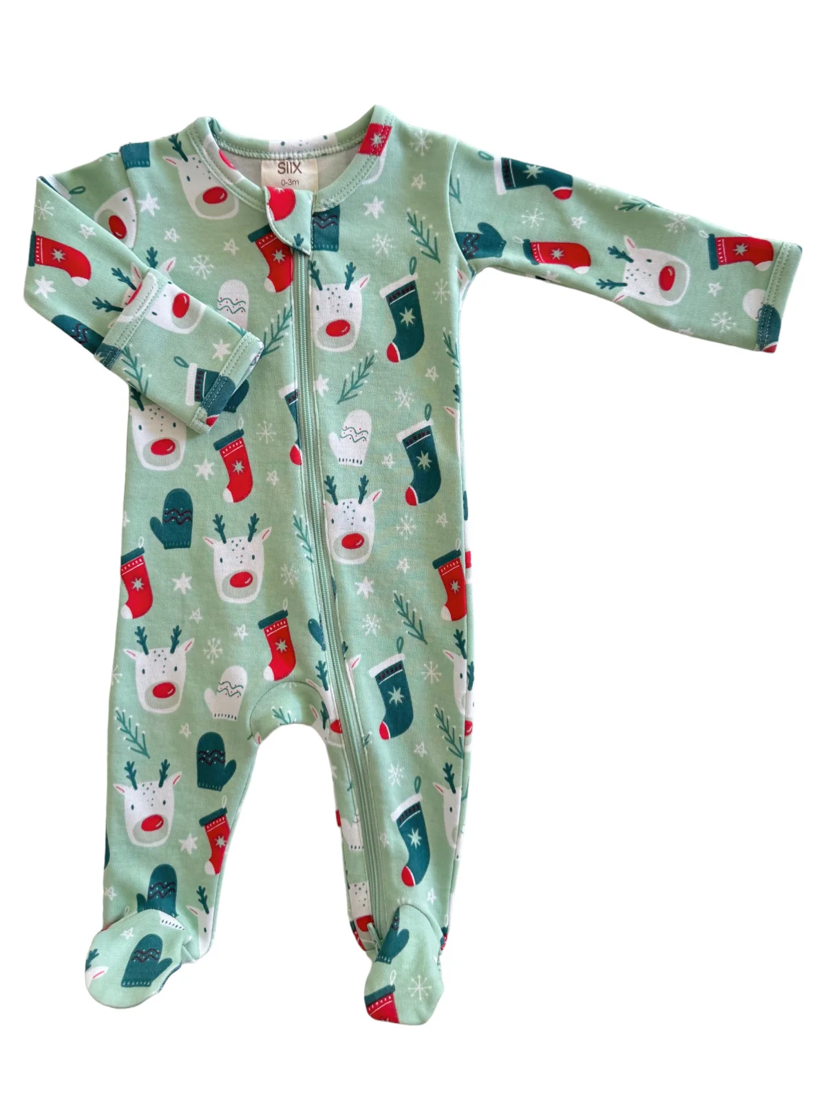Reindeer / Organic Zip Footie - Image 2