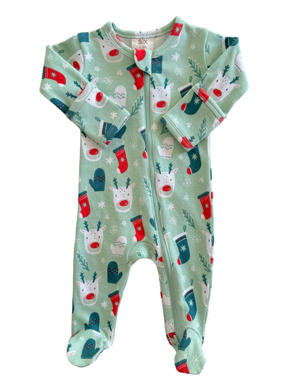 Reindeer / Organic Zip Footie - Image 3