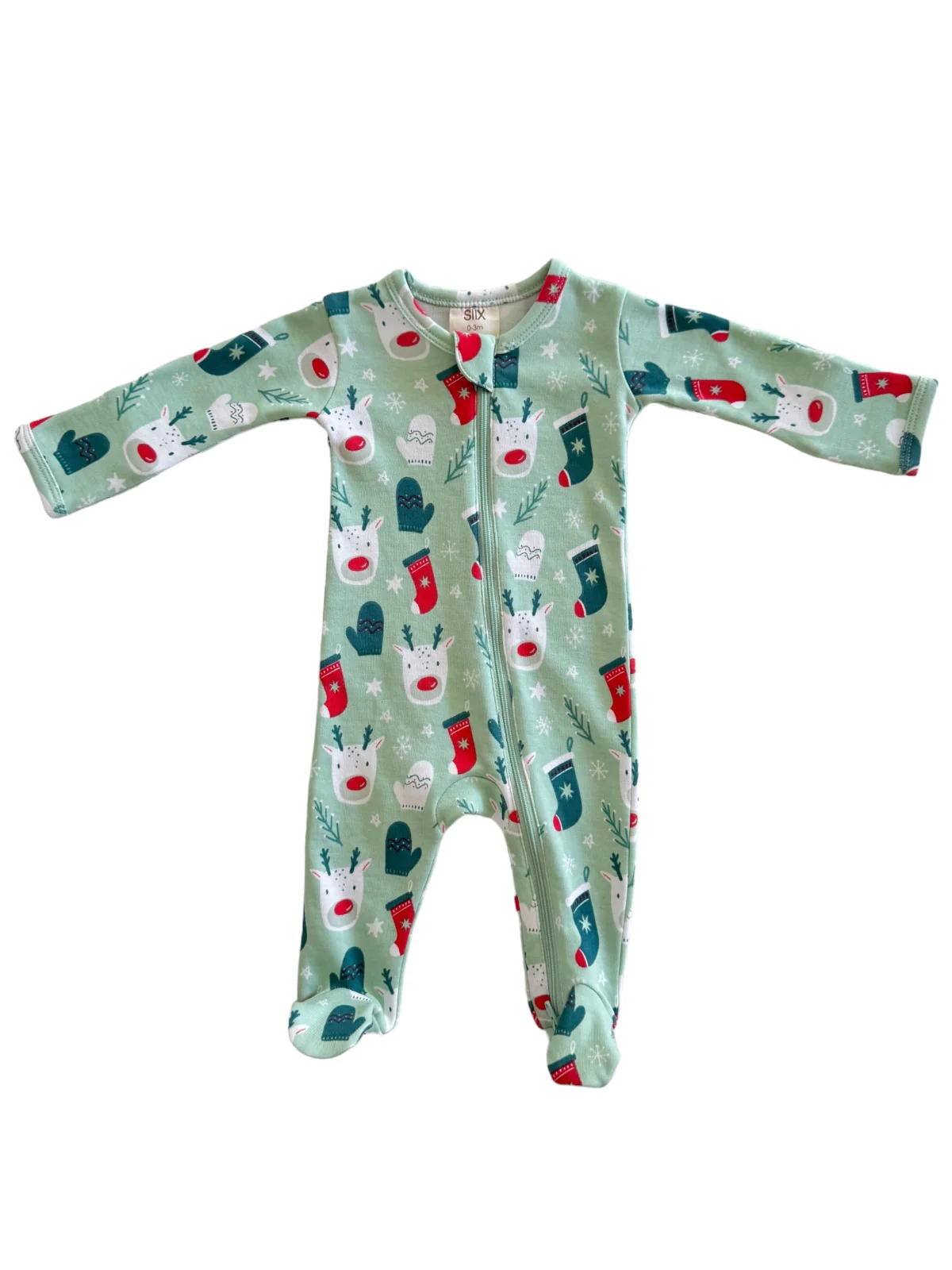 Reindeer / Organic Zip Footie - Image 4