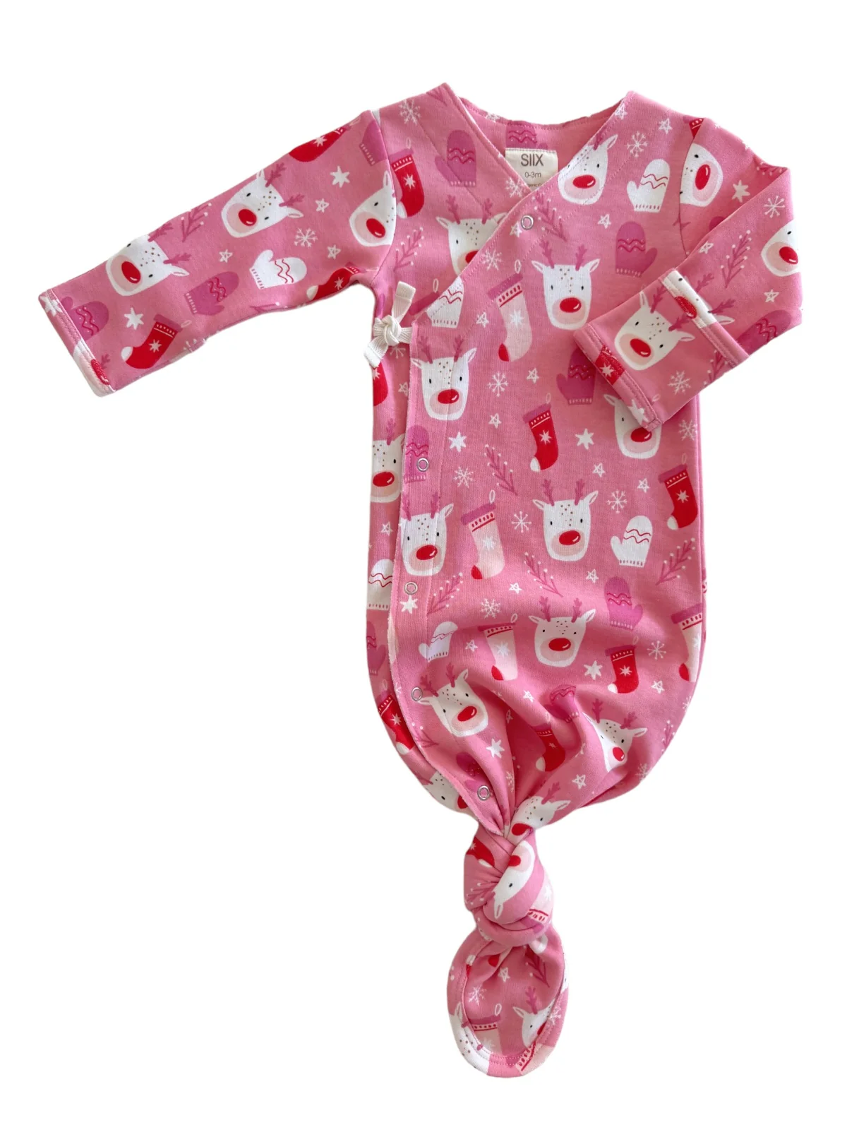 Reindeer Pink / Organic Kimono Knot Gown - Image 2