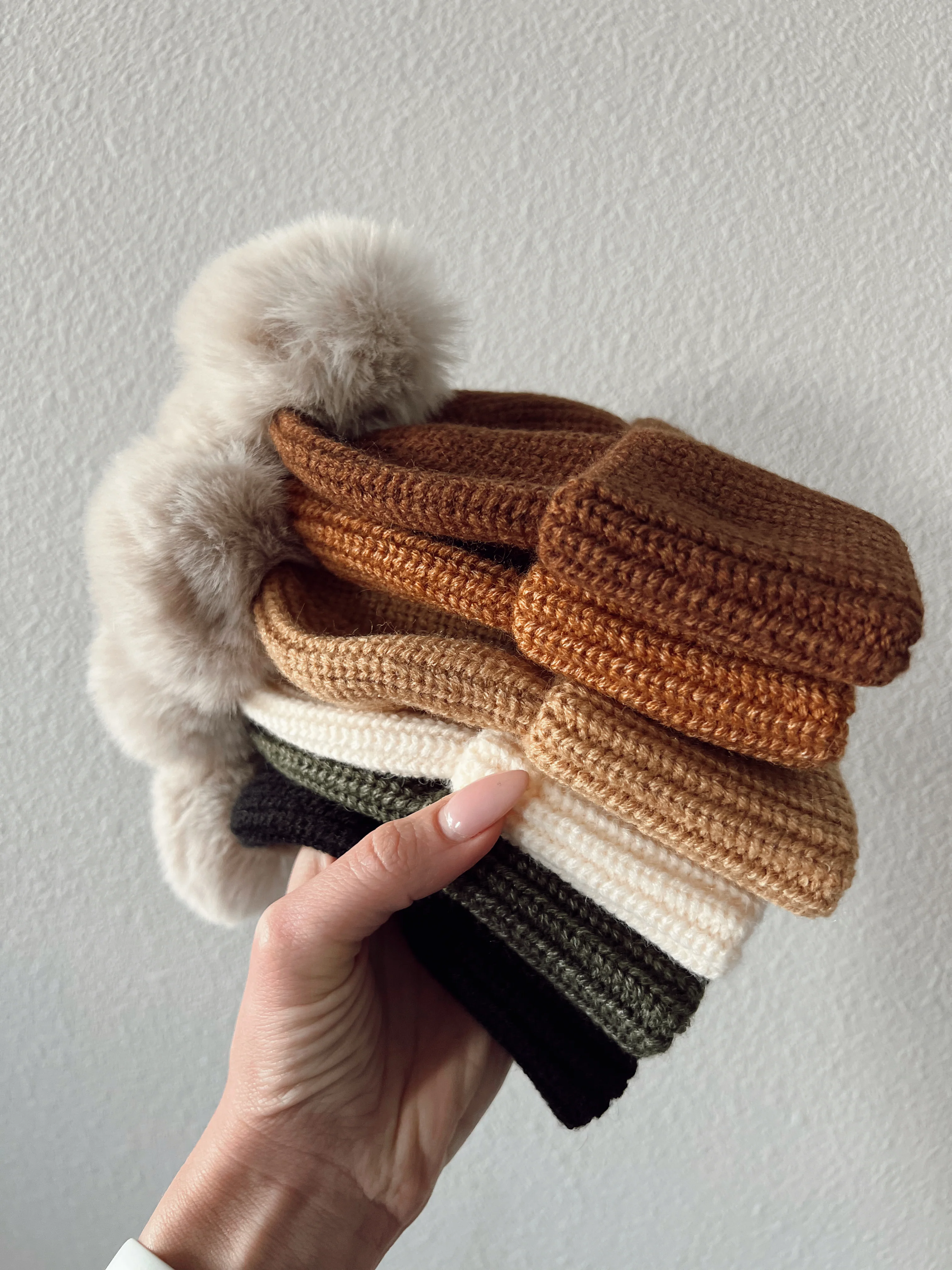 Rib Knit Fur Pom Hat, Rustic - Image 3