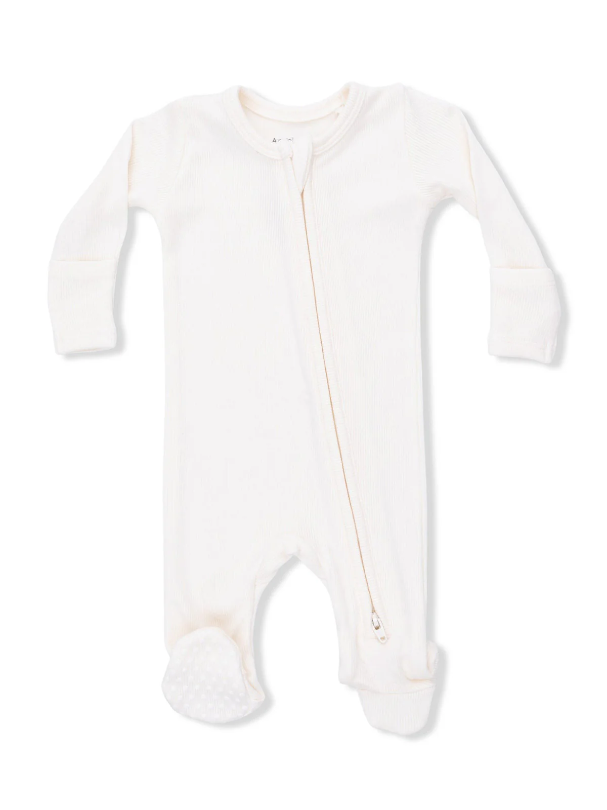 Ribbed 2-Way Zip Footie, Sugar Swizzle