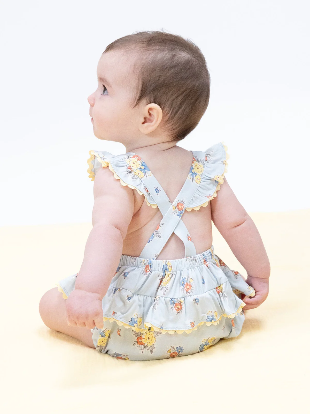 Ric Rac Ruffle Sunsuit, Country Stitch Floral - Image 2