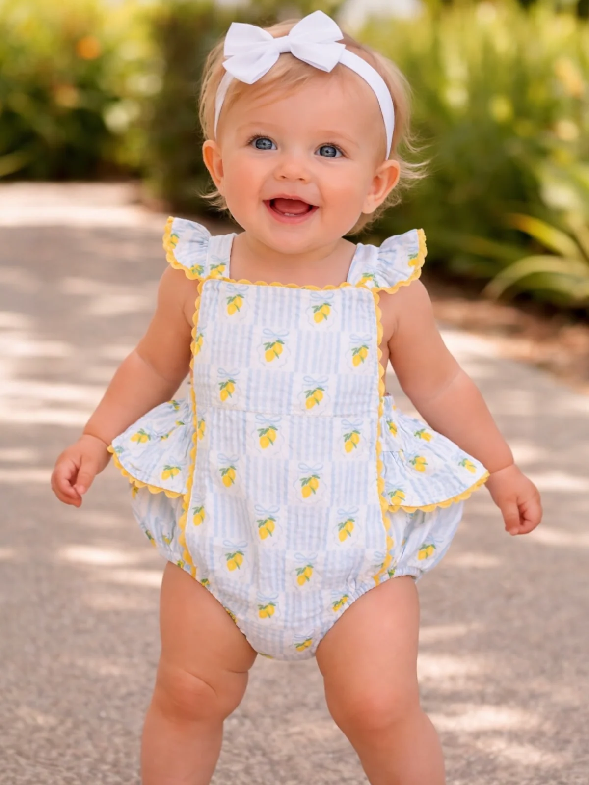 Ric Rac Ruffle Sunsuit, Lovely Lemons