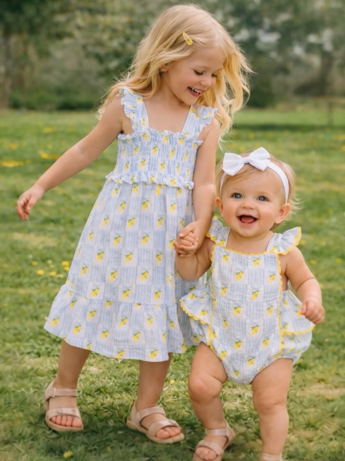Smocked Ruffle Sundress, Lovely Lemons - Image 4