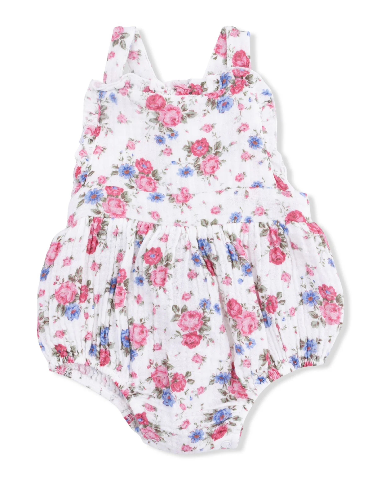 Ruffle Bubble Sunsuit, Cabbage Roses