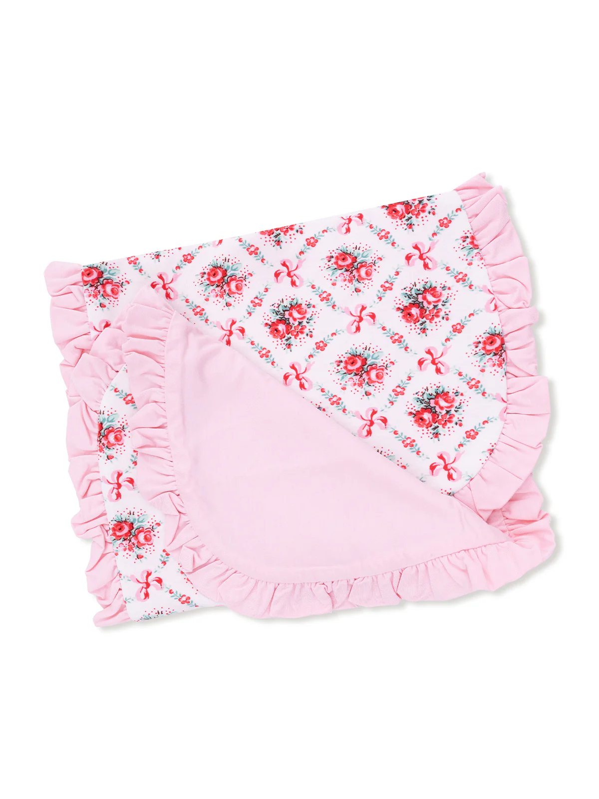 Ruffle Burp Cloth, Rose Bow Lattice