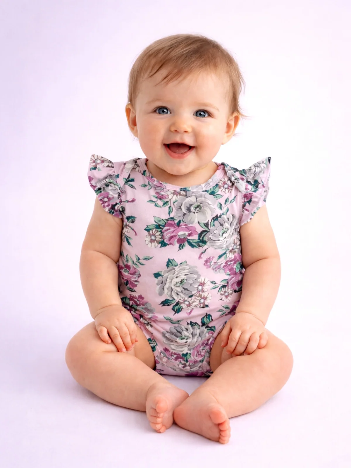 Ruffle Sleeve Bodysuit, Blissful Blossoms