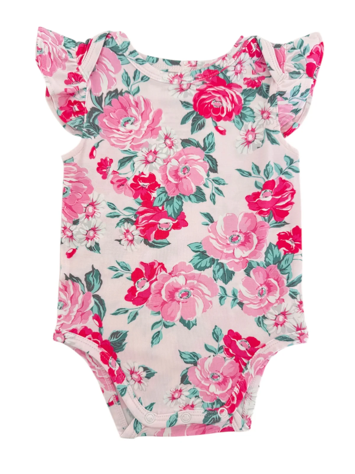 Ruffle Sleeve Bodysuit, Pink Splendor - Image 2