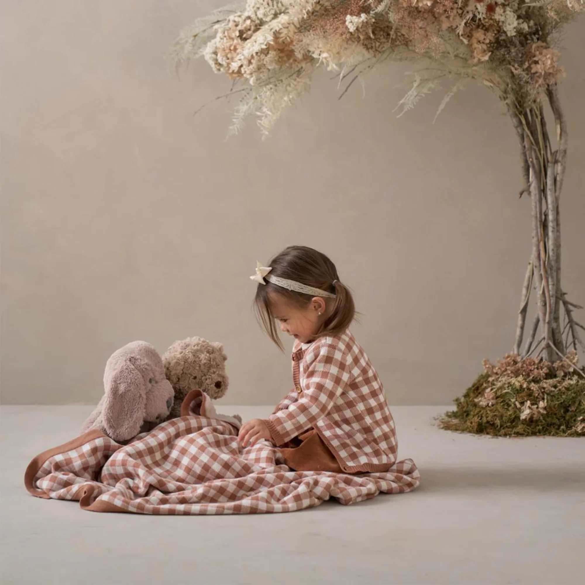 Rust Gingham Cardigan - Image 4