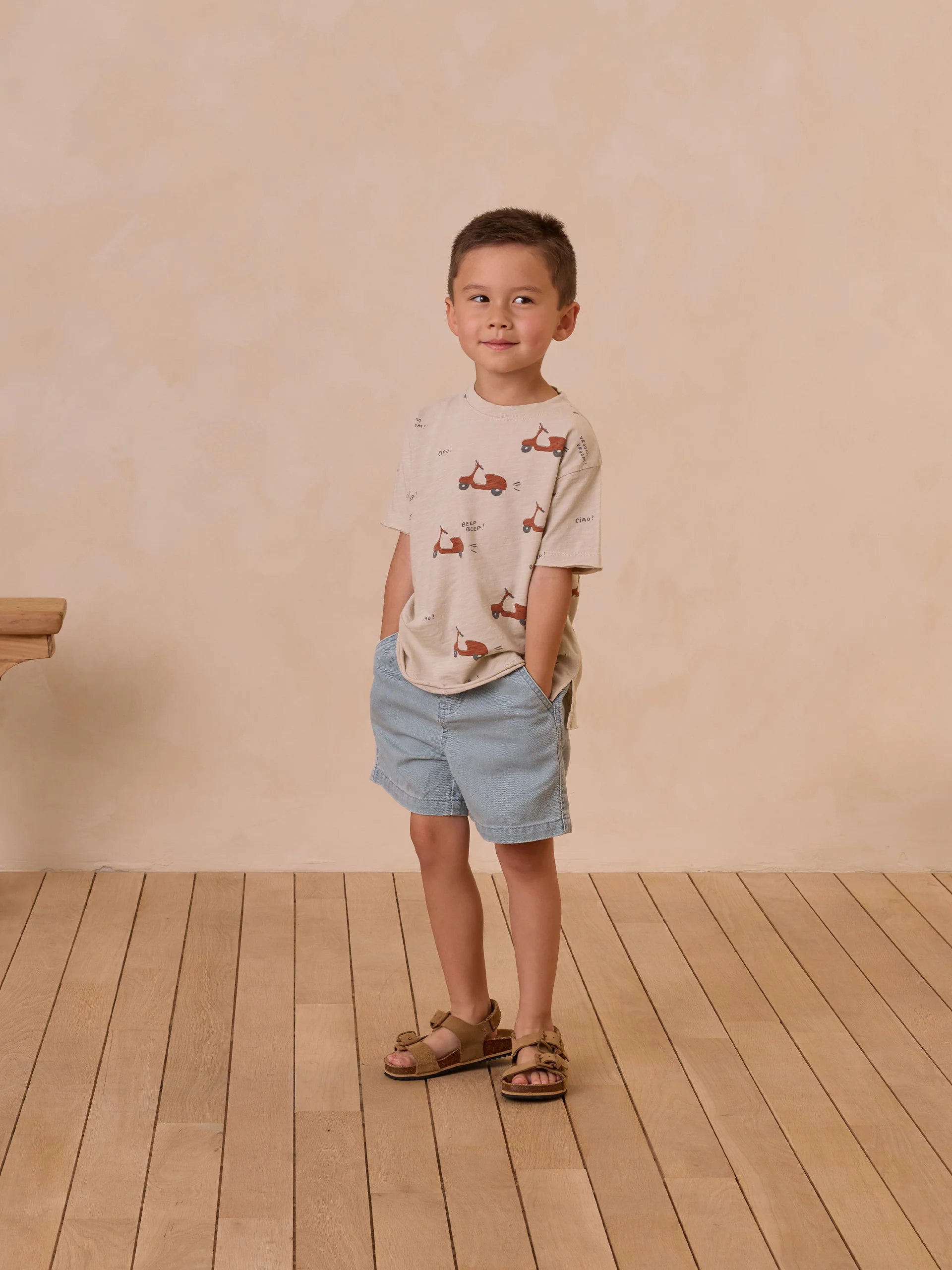 Rylee & Cru Raw Edge Tee, Moped - Image 3