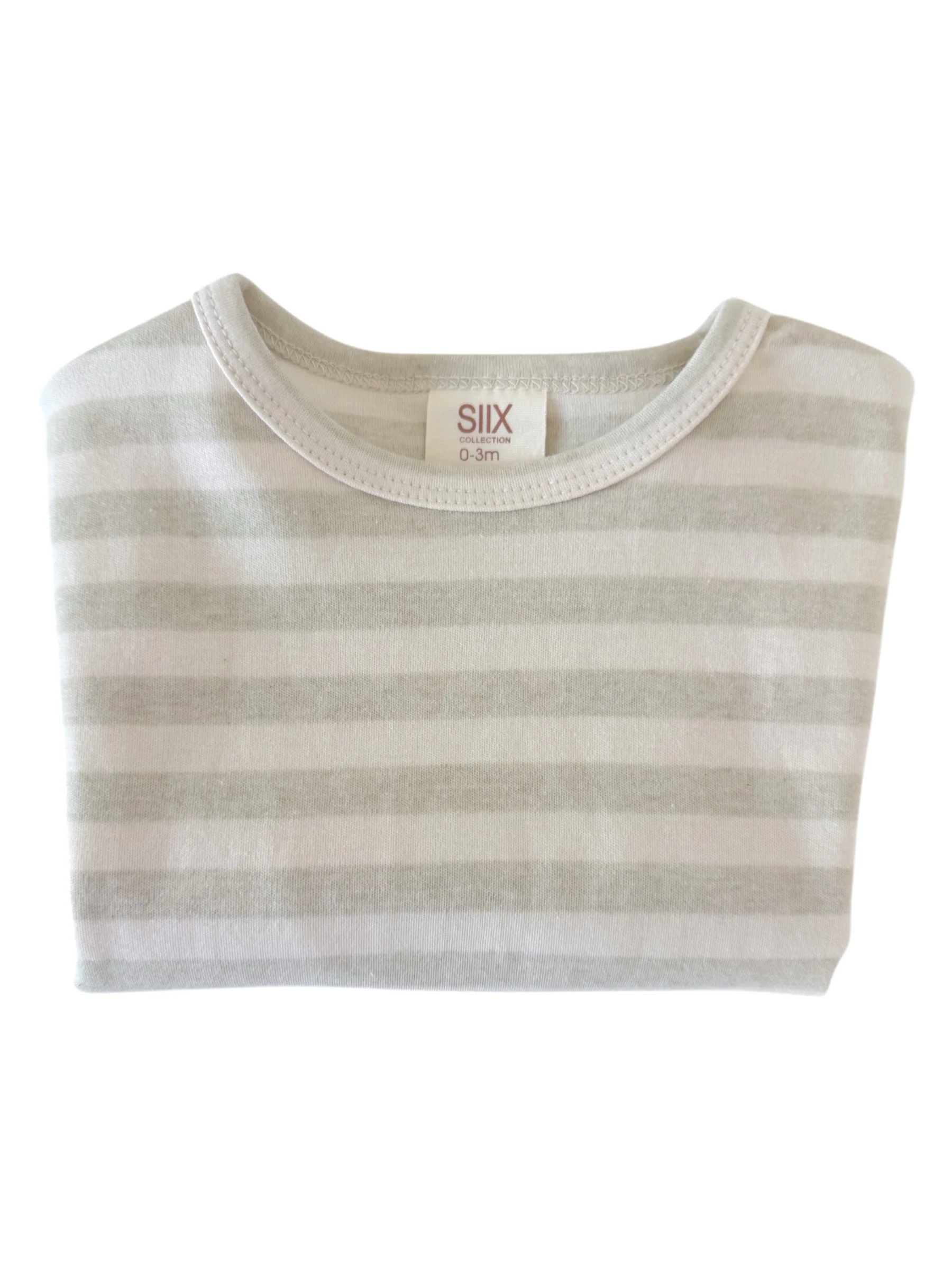 Sage Stripe / Organic Long Sleeve Bodysuit - Image 2