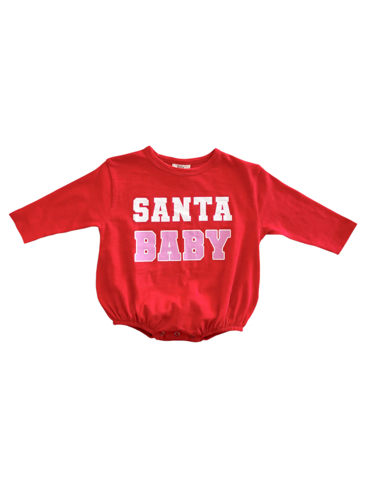 Santa Baby Red/Pink / Organic Long Sleeve T-Shirt Bubble - Image 3
