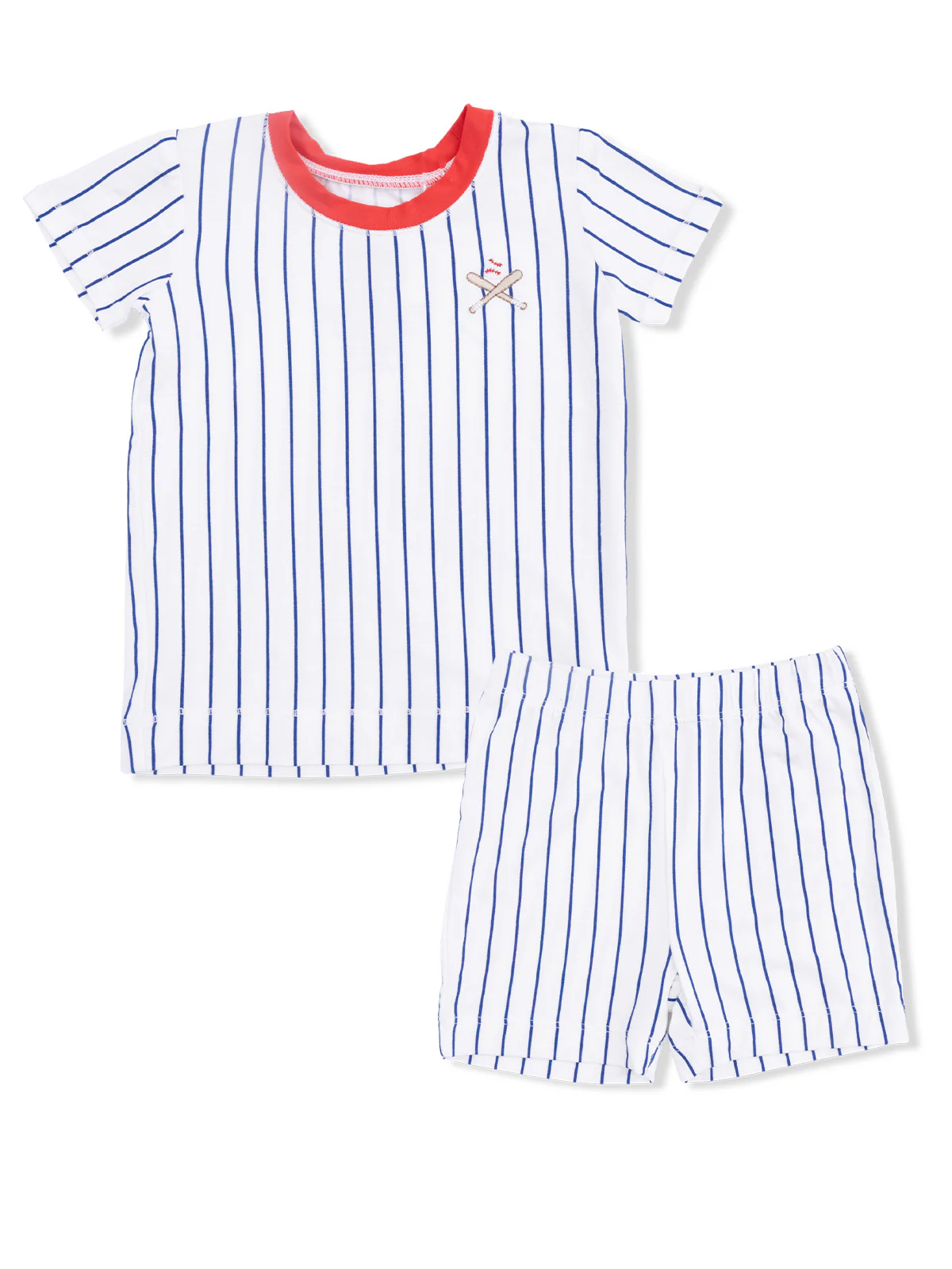 Short Loungewear Set, Baseball Stripe