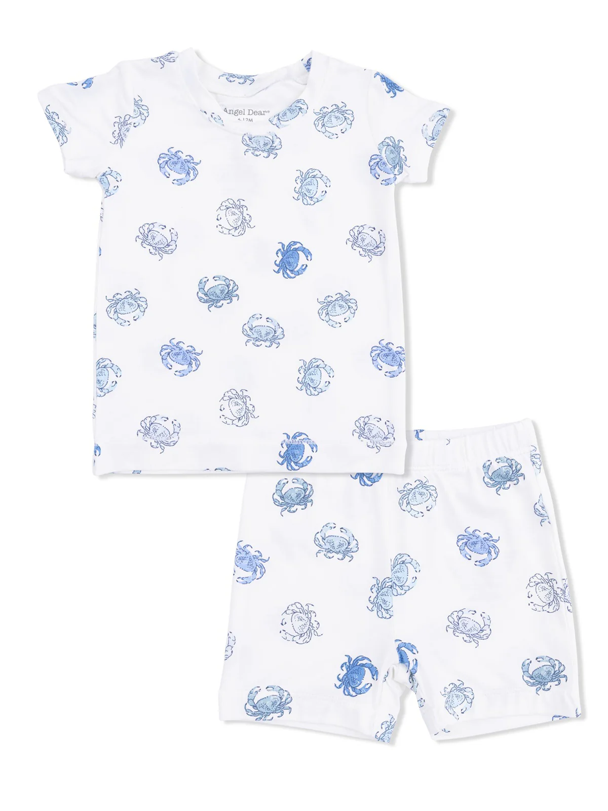 Short Loungewear Set, Blue Crabs