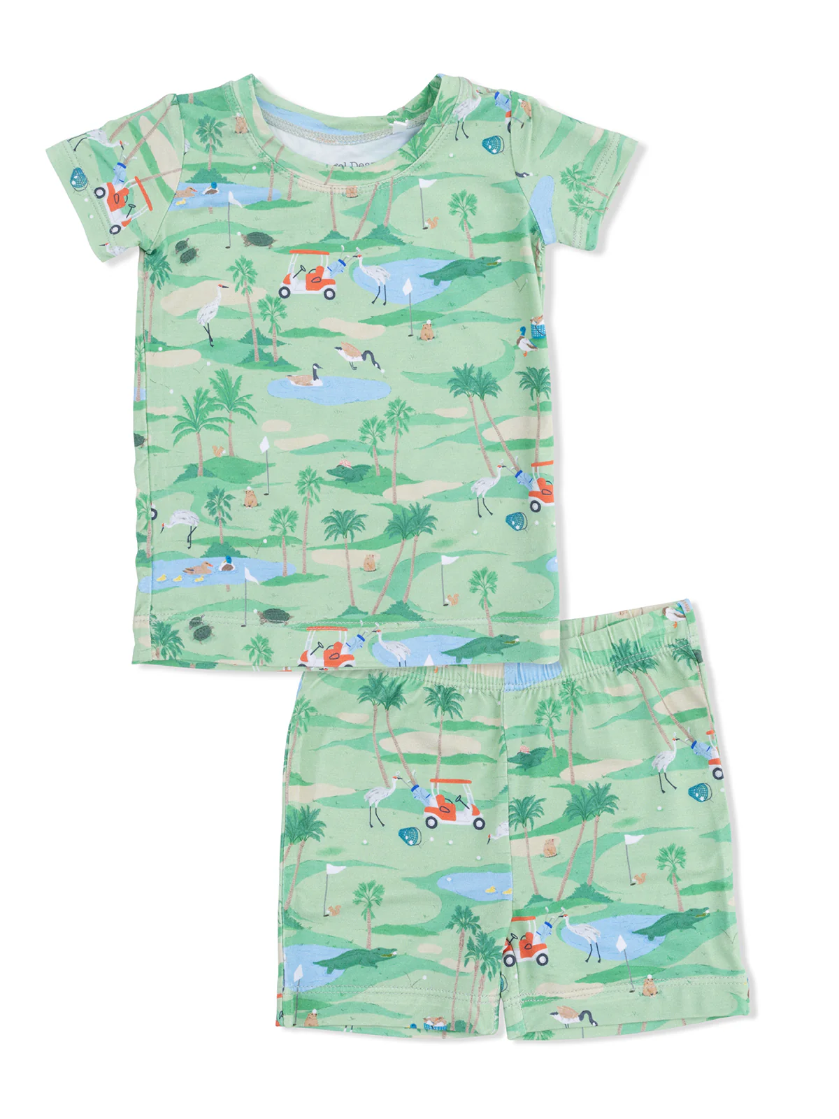 Short Loungewear Set, Golf Animals Oasis