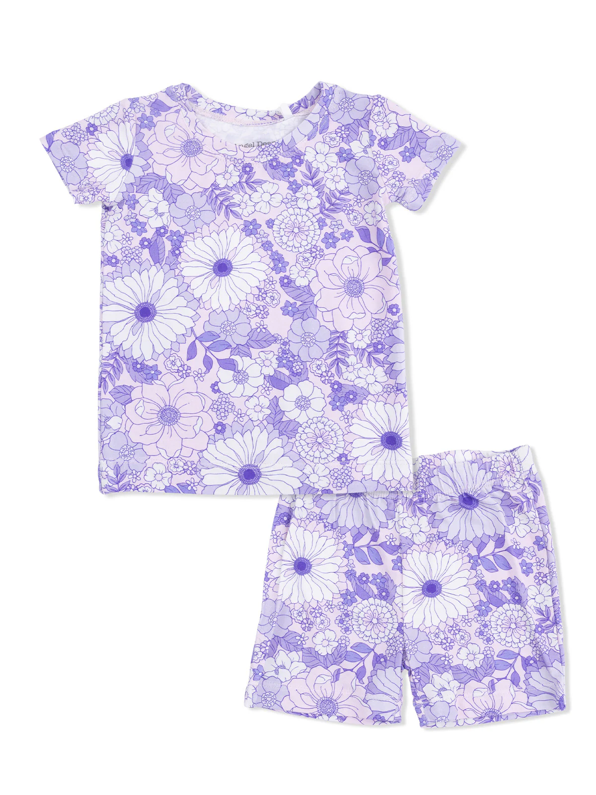 Short Loungewear Set, Lacy Lavender Floral