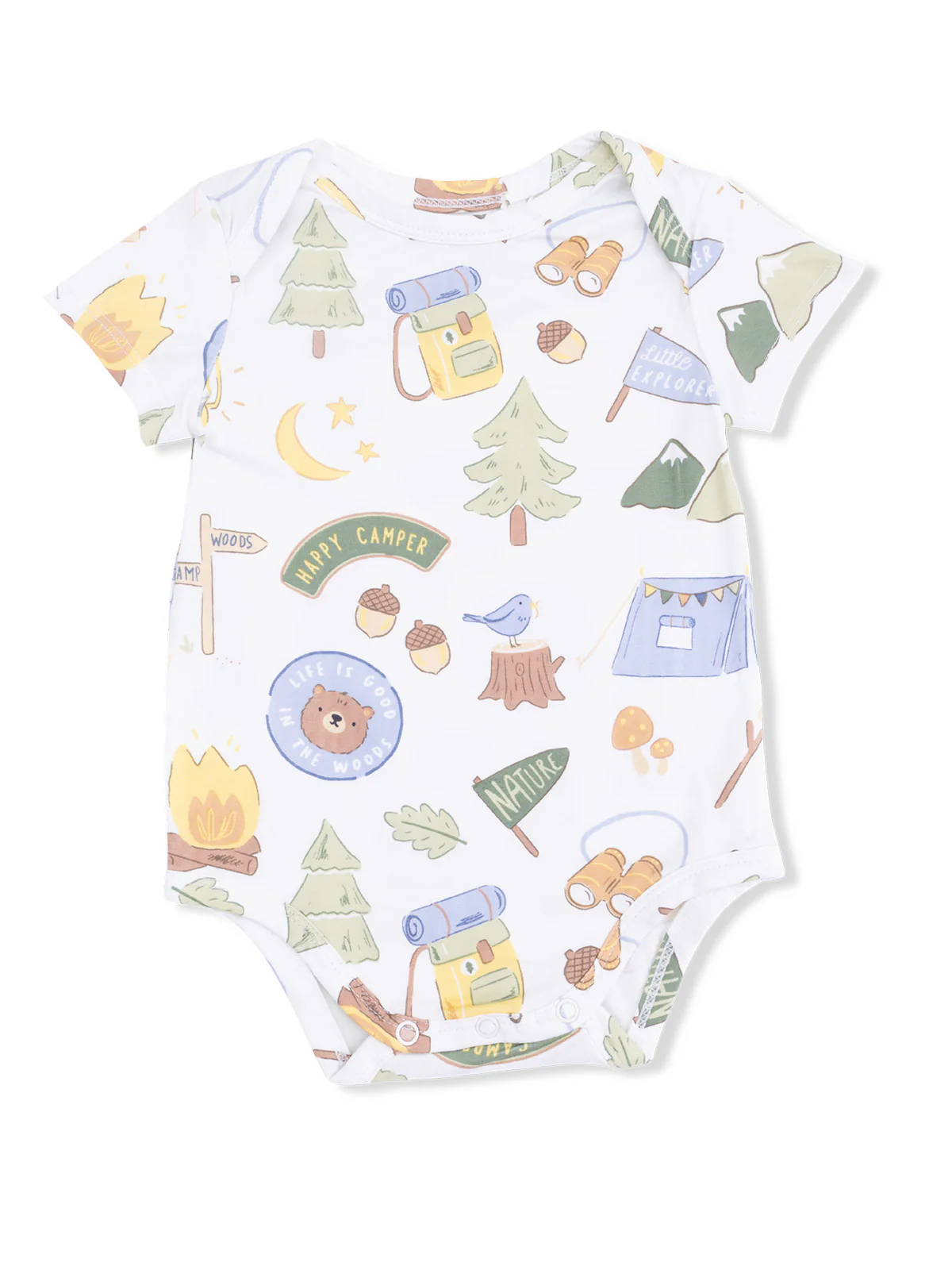 Short Sleeve Bodysuit, Camping Blue