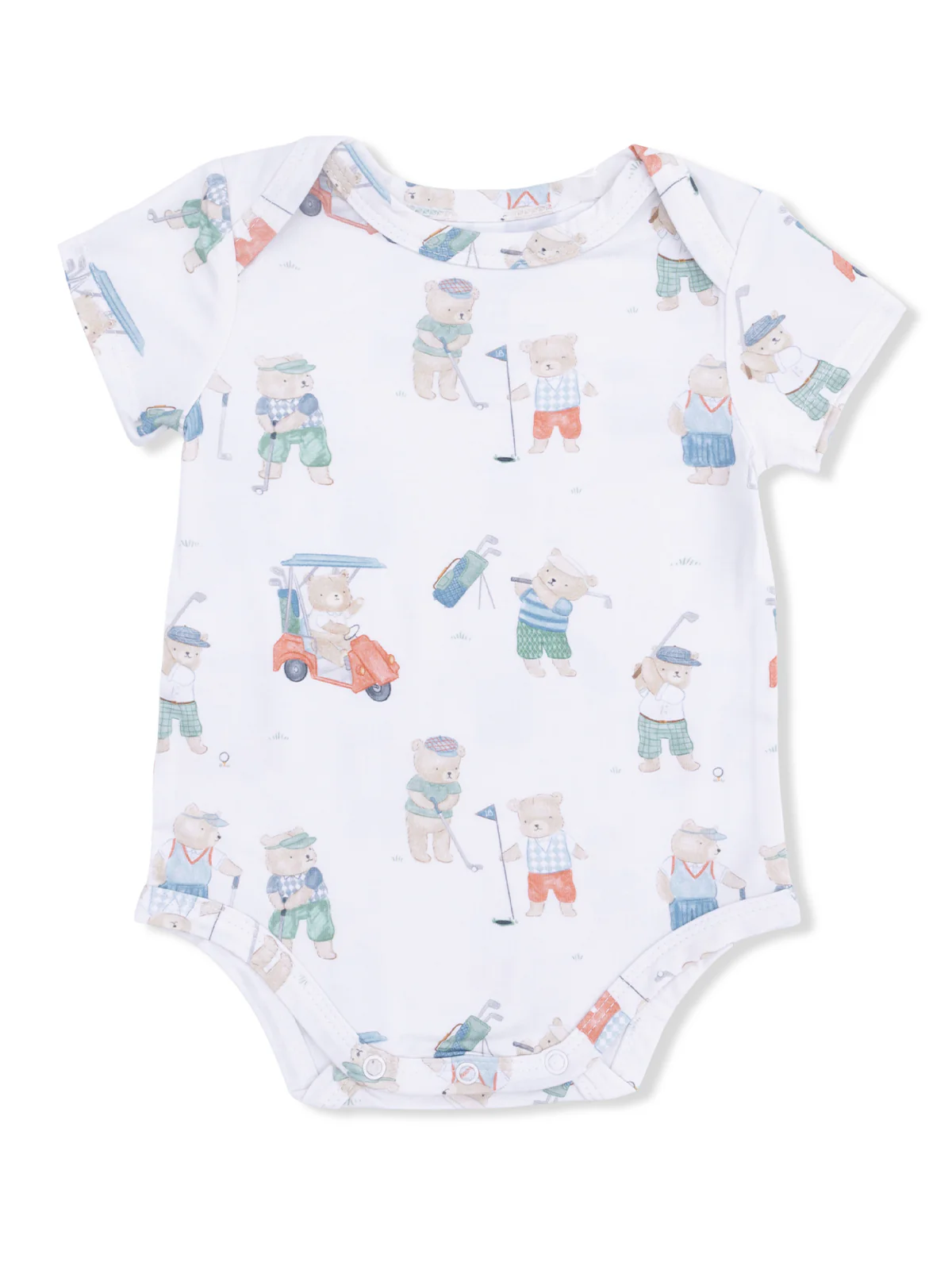 Short Sleeve Bodysuit, Golfing Teddy Bears
