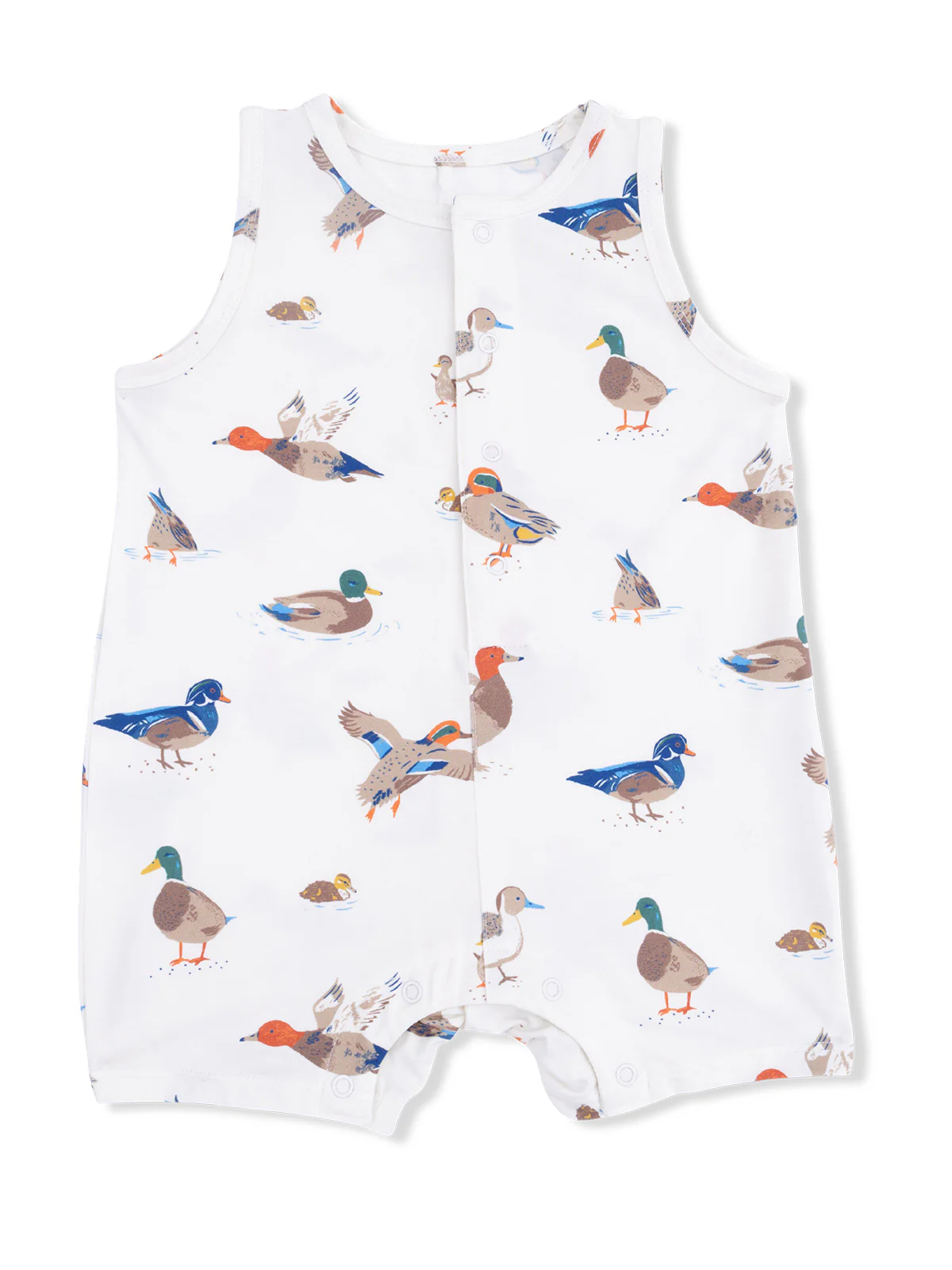 Sleeveless Shortie Romper, Ducks