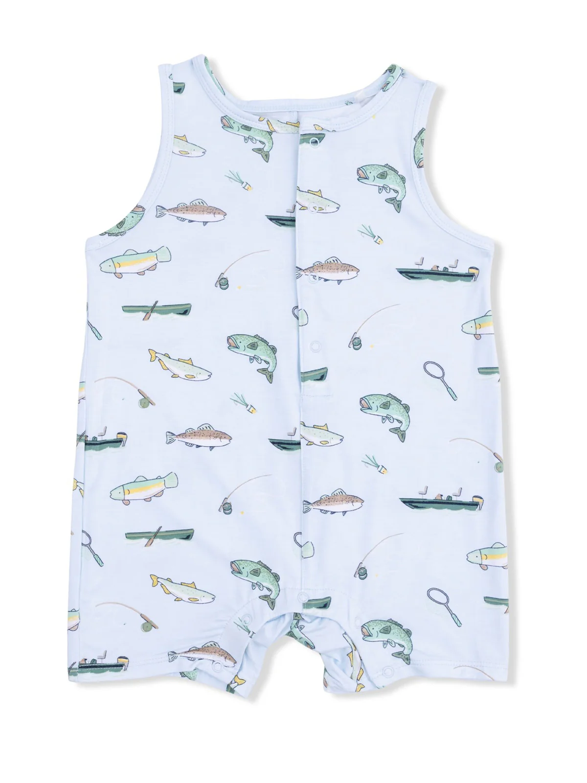 Sleeveless Shortie Romper, Fishing