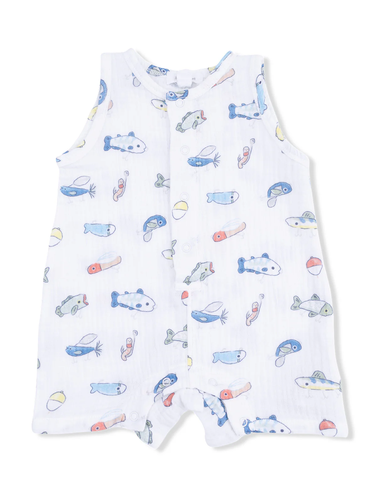 Sleeveless Shortie Romper, Fishing Lures
