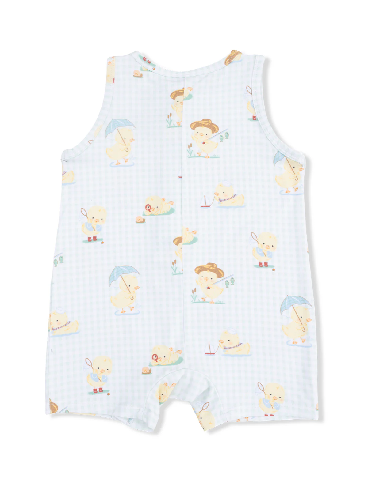 Sleeveless Shortie Romper, Vintage Spring Ducklings Green - Image 2