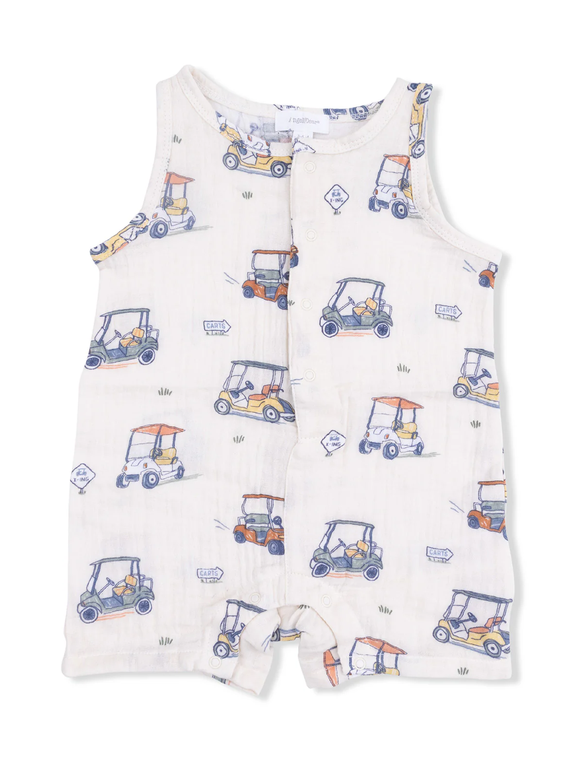 Sleeveless Shortie Romper, Zooming Golf Carts