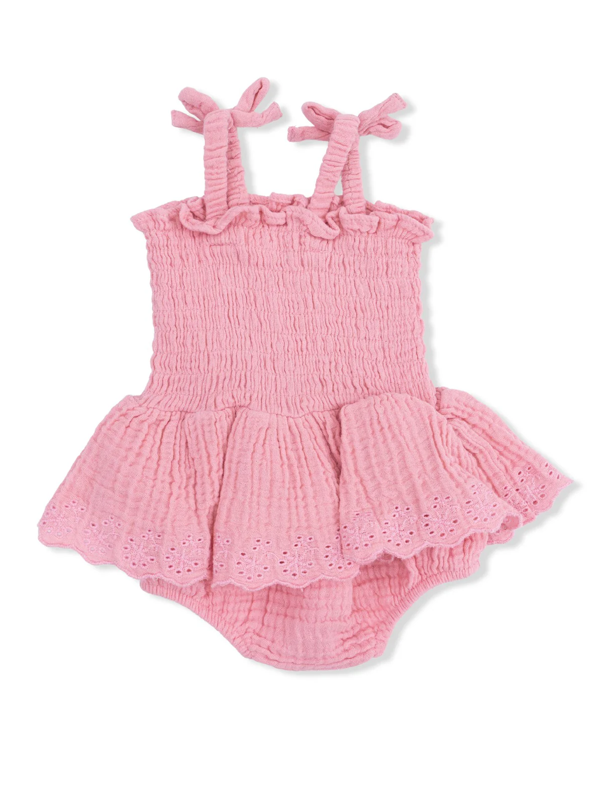 Smocked Bubble w/ Skirt, Poignant Pink